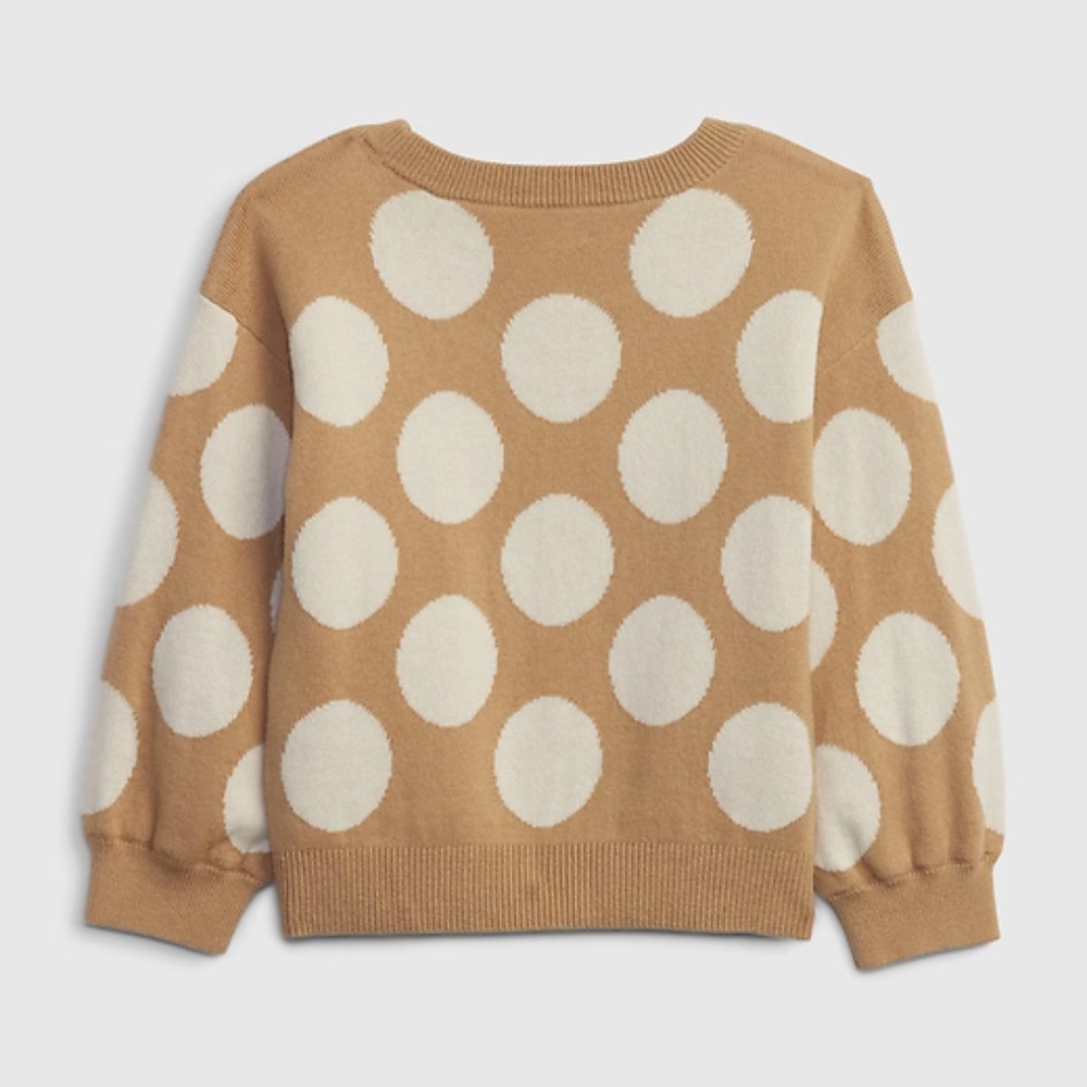 NEW GAP Tan Knit Sweater with circles sz 5